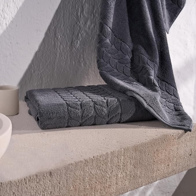 BAGNO MILANO Organic Turkish Cotton Bath Towels, Luxury Jacquard Collection - Image 2