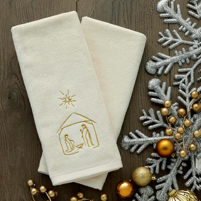 SKL Home Religious/Christmas/Winter Nativity Hand Towel 2pc Set - Image 4