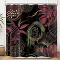 Black Burgundy Boho Shower Curtain 72Wx72H Mid Century Modern Abstract by MitpokBrand
