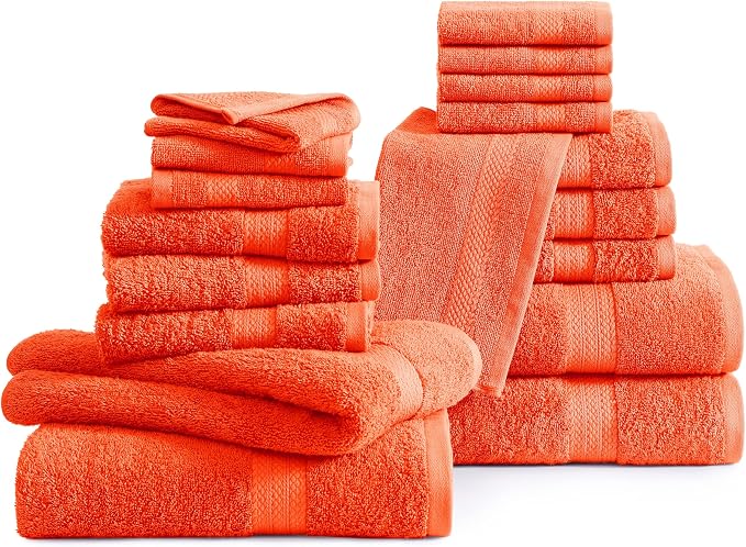 LANE LINEN 100% Ring Spun Cotton Luxury Bath Towel Set, 8 Washcloths, 6 Hand - Image 2