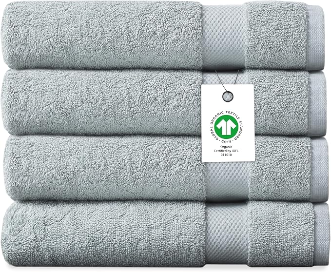Delara Organic Cotton Luxuriously Plush Bath Sheet Pack of 4 | GOTS & OEKO-TEX by Delara