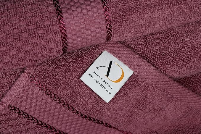 Ample Decor Washcloth Set of 200 Grape Purple 100% Cotton - Image 5