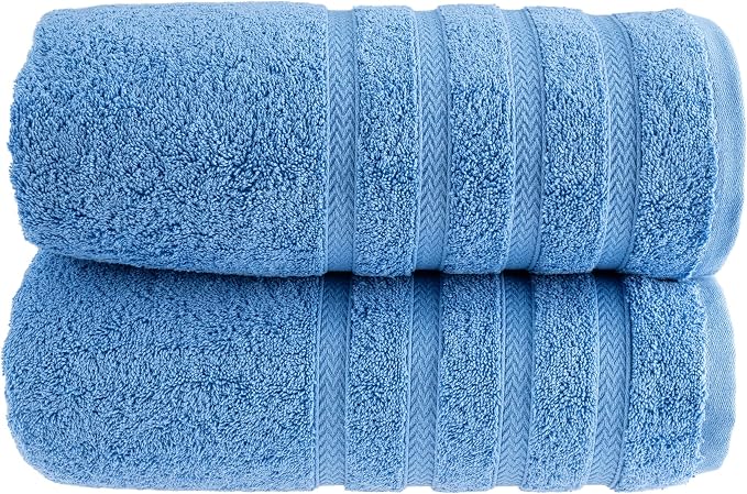 HALLEY Turkish 2 Pack Premium Bath Towels 650 GSM Highly Absorbent Super Soft by HALLEY-TurkishCottonTowels