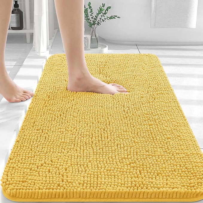 OLANLY Bathroom Rugs 30x20, Extra Soft Absorbent Chenille Bath Rugs, Rubber by OLANLY