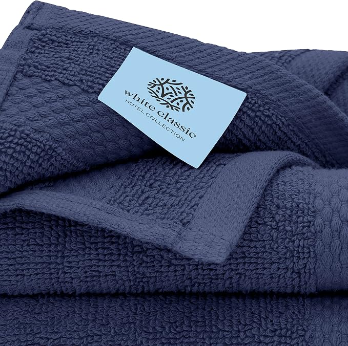 White Classic Luxury Bath Towel Set of 8 Pieces - Image 5