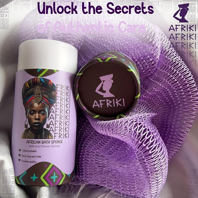 AFRIKI African Net Sponge – Exfoliating Body Scrubber, All Skin Types | 45 in - Image 4