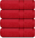 Casa Lino Red Bath Towels Set of 4 by CASALINO