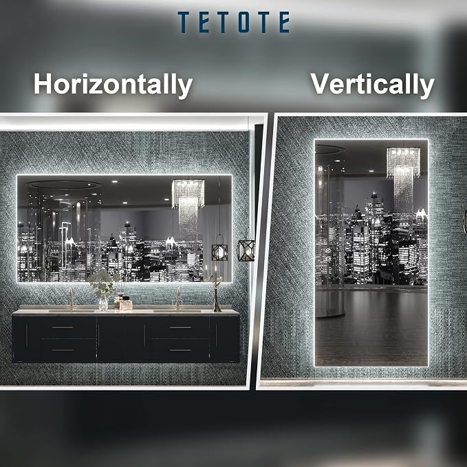 TETOTE 48 x 24 LED Backlit Bathroom Mirror - Image 8