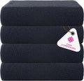 CASA COPENHAGEN Popcorn Textured 4 Pieces Bath Towel Set- Navy Blue, 550 GSM 4 by CASACOPENHAGEN
