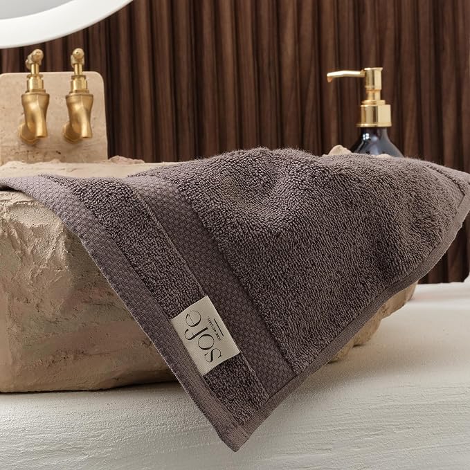 SOFE H&L | Olea Luxury Turkish Cotton Bath Towels Set of 4 : 4 Wash Cloths - Image 3