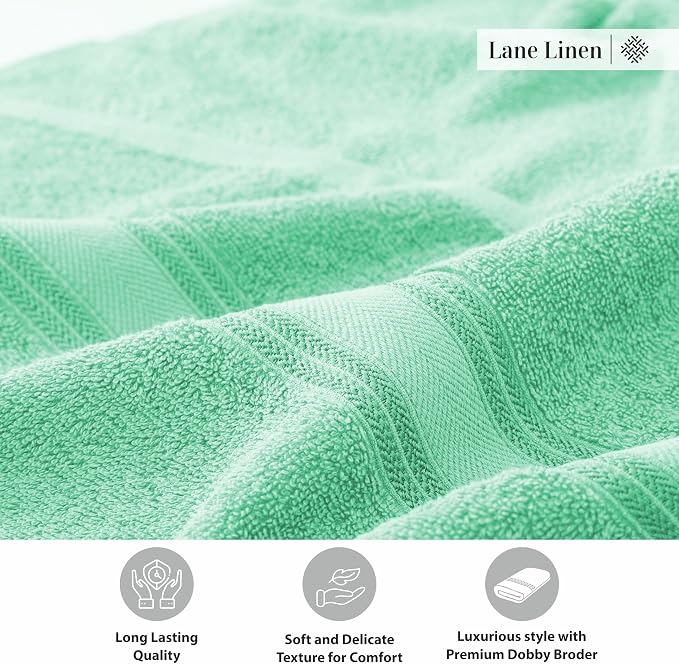 LANE LINEN 100% Cotton Bath Towels Set of 4 - Image 8