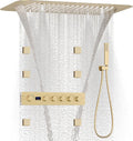 Brushed Gold 16X24 inch Ceiling Mounted Shower Head Set, Digital Display Shower by KATAIS