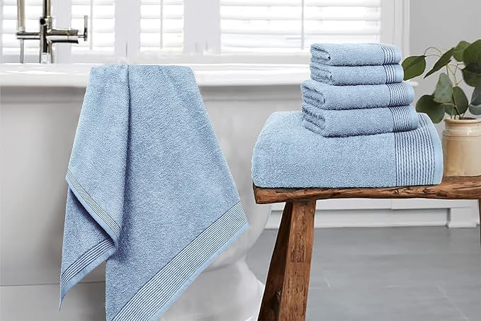 Belizzi Home 100% Cotton Ultra Soft 6 Pack Towel Set, Contains 2 Bath Towels - Image 5