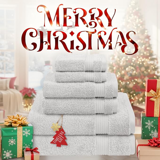 Cotton Paradise 6 Piece Towel Set 100% Cotton Soft Absorbent Turkish Towels - Image 2
