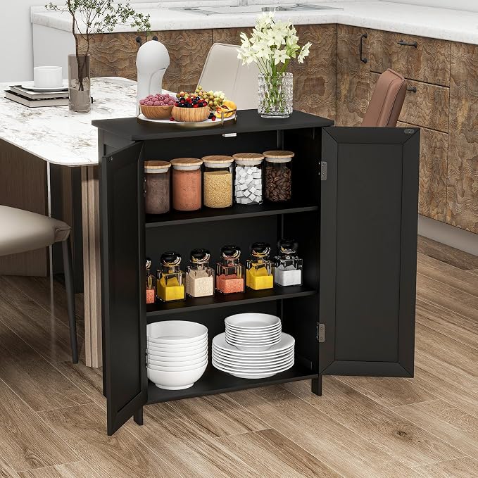 Bathroom Storage Floor Cabinet Freestanding Organizer - Image 8