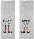 SKL Home Christmas/Winter Blame It On The Elf Hand Towel 2pc Set by SKLHomebySaturdayKnightLtd