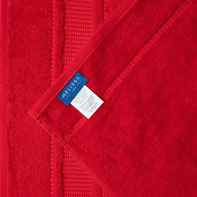 Melissa Linen, 8 Piece Towel Set, 2 Bath Towel 2 Hand Towel 4 Fingertip Red - Image 5