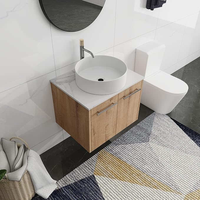 24 Inch Bathroom Vanity with Sink, Modern Wall Mount Floating Bathroom Vanity - Image 4