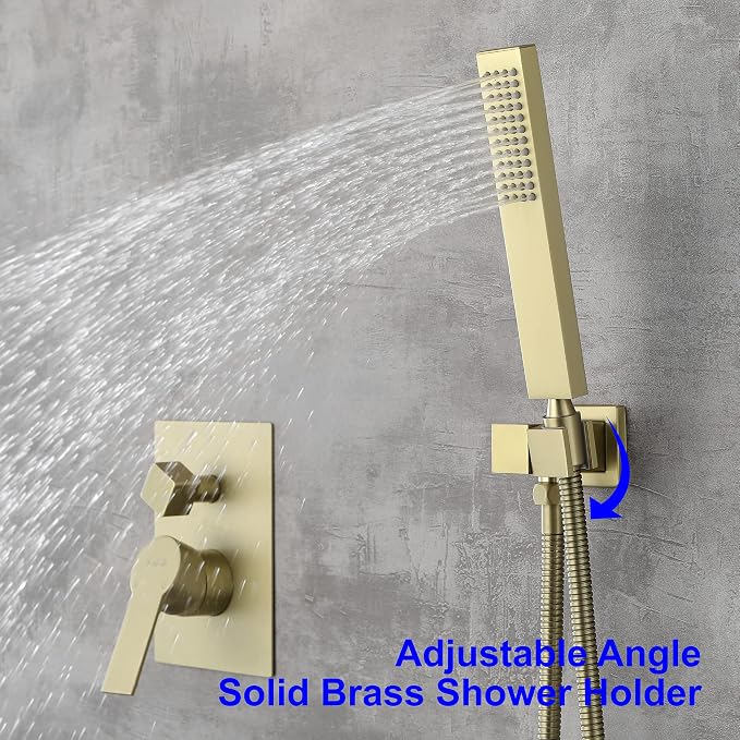 SHAMANDA Brass Rainfall Shower System, Luxuly Bathroom Shower Faucet Combo Set - Image 6