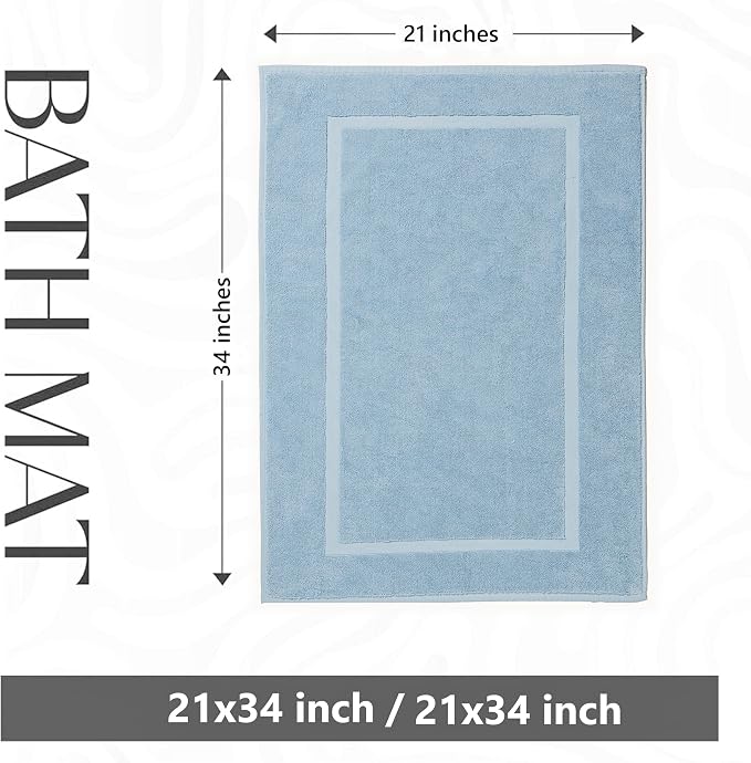 HILLFAIR-900 GSM-100% Ringspun Cotton Floor Towels mat- Hotel-Spa Tub-Shower - Image 3