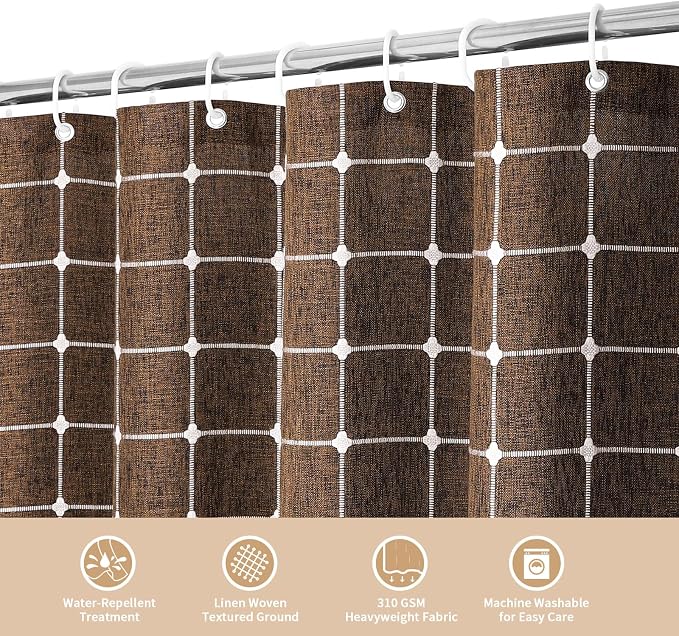 MitoVilla Brown Boho Shower Curtains - Image 3