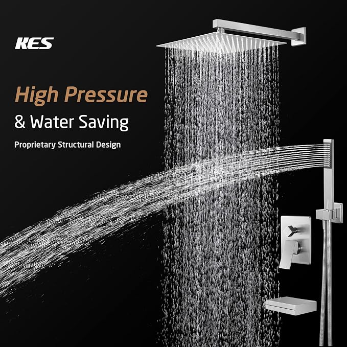 KES Shower Faucet Set, Rain Shower System, Bathtub Faucet, Tub and Shower - Image 2