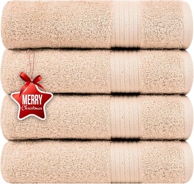 Ample Decor Hand Towel 18 X 28 Inch Pack of 4, 600 GSM, 100% Cotton, Oeko Tex by AmpleDecor
