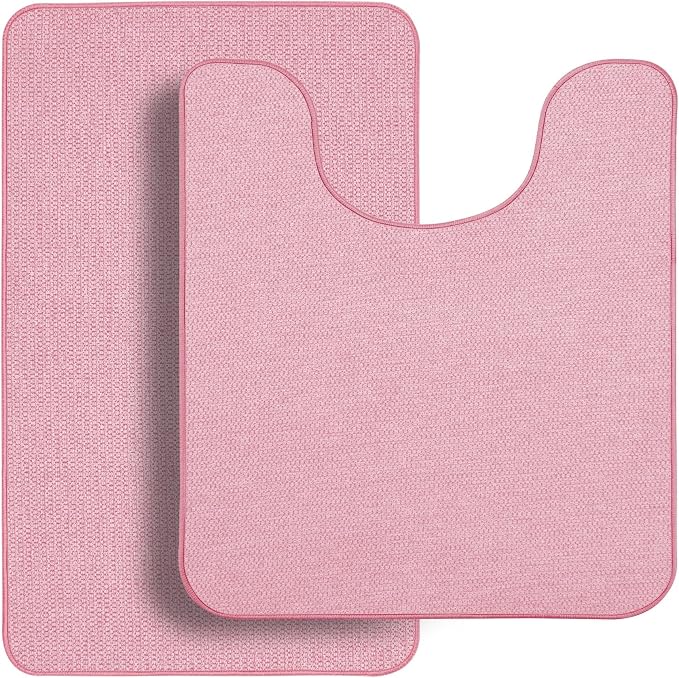 Bathroom Rugs Set 2 Pieces, Thin Bathroom Mats, Toilet Rugs, Quick Dry - Image 7