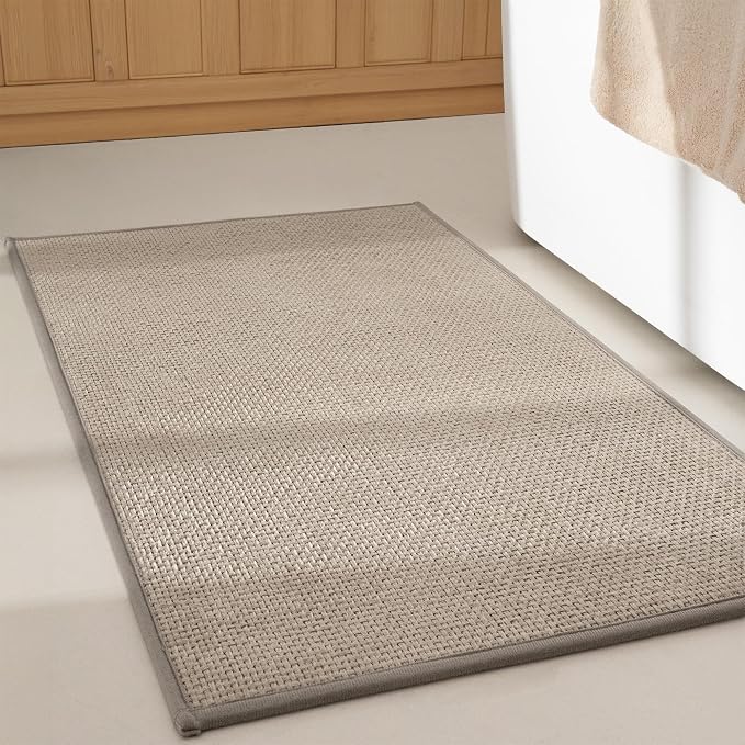 GRANNY SAYS Khaki Bathroom Rugs, Soft Chenille Bathroom Mat, Absorbent Bath by GRANNYSAYS