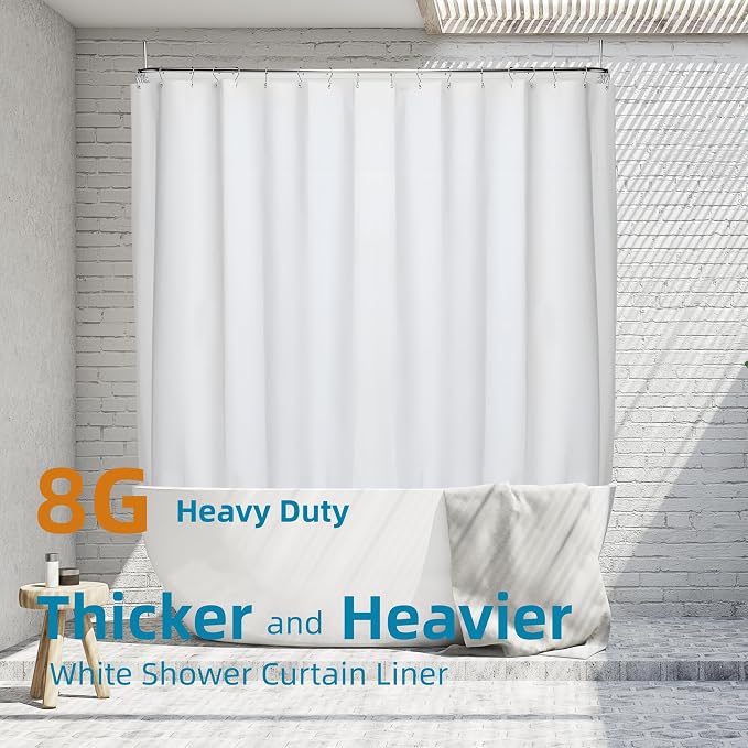 Clawfoot Tub Shower Curtain Liner 8G Extra Thick and Heavy Duty 180W x 70H inch - Image 2