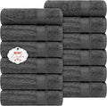 Ample Decor Soft Absorbent Hand Towels 18 X 28 Inch 600 GSM 100% Cotton- 12Pcs by AmpleDecor