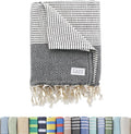 Oversized Turkish Beach Towel, Diamond Dobby Charcoal by CapeComforts