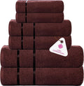 CASA COPENHAGEN Eternal 6 Pieces Towel Set- Brown, 500 GSM 2 Bath Towel 2 Hand by CASACOPENHAGEN