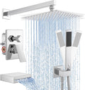 KES Chrome Shower System with Tub Spout Bath Shower Faucet Set 10 Inch Rain by KES