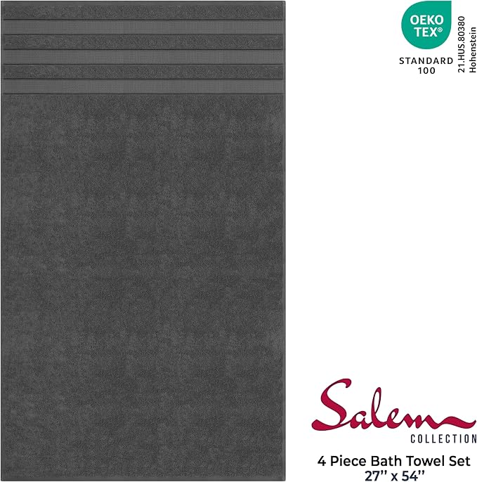 American Soft Linen Salem 100% Cotton Turkish 4 Piece Bath Towels - Image 4