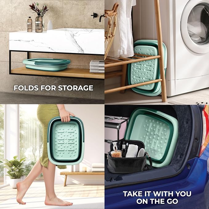 Mantello Collapsible Foot Bath Foot Soaking Tub | Portable Foot Spa Pedicure - Image 3