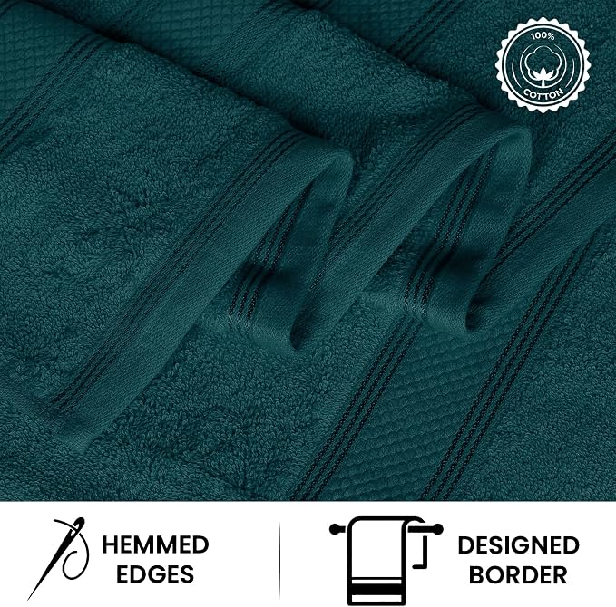 Casa Lino 4 Piece Bath Towel Set | 1 Bath Towel, 2 Wash Cloth, 1 Hand Towels | - Image 5