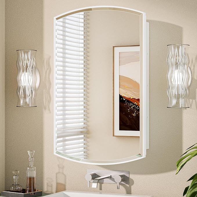Keonjinn Medicine Cabinet 16 x 26 Inch, Surface Mount or Recessed Cabinets by Keonjinn