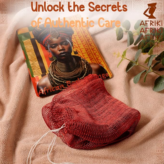 AFRIKI African Net Sponge – Exfoliating Body Scrubber, All Skin Types | 45 in - Image 4