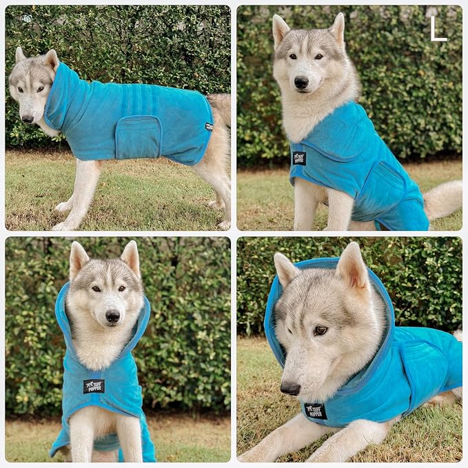 Tuff Pupper Fast Drying Dog Bath Robe | 800 GSM Plush Dog Towel - Image 3