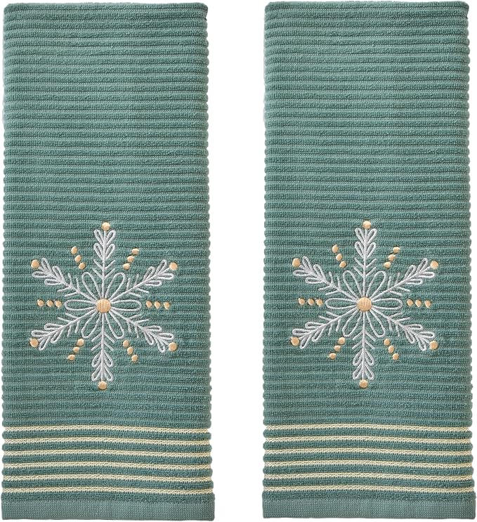 SKL Home Christmas Winter Snowflake Hand Towel Set by SKLHomebySaturdayKnightLtd