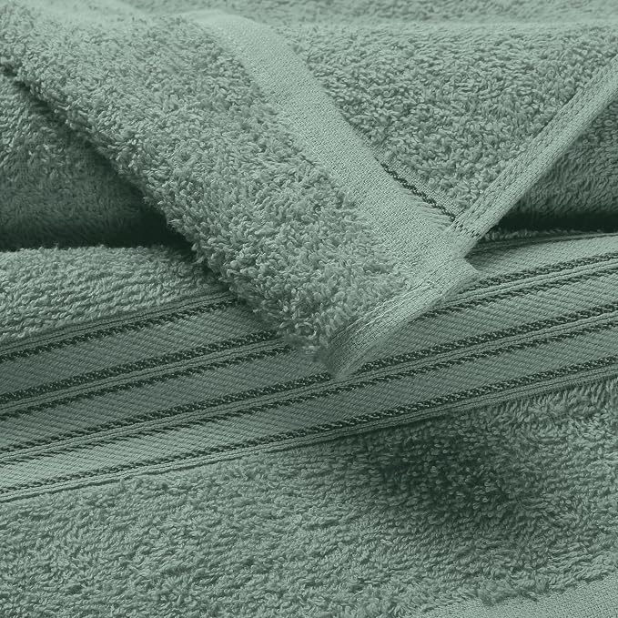 BOUTIQUO Ultra Soft Cotton Washcloths, Contains 12 Piece Face Cloths 12x12 inch - Image 2