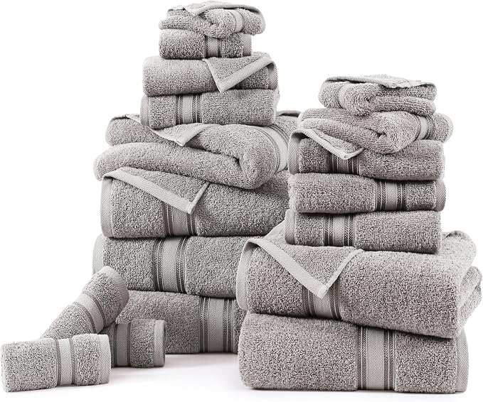 LANE LINEN 18 Pack Towels for Bathroom – 100% Mercerized Cotton, Zero Twist - Image 2