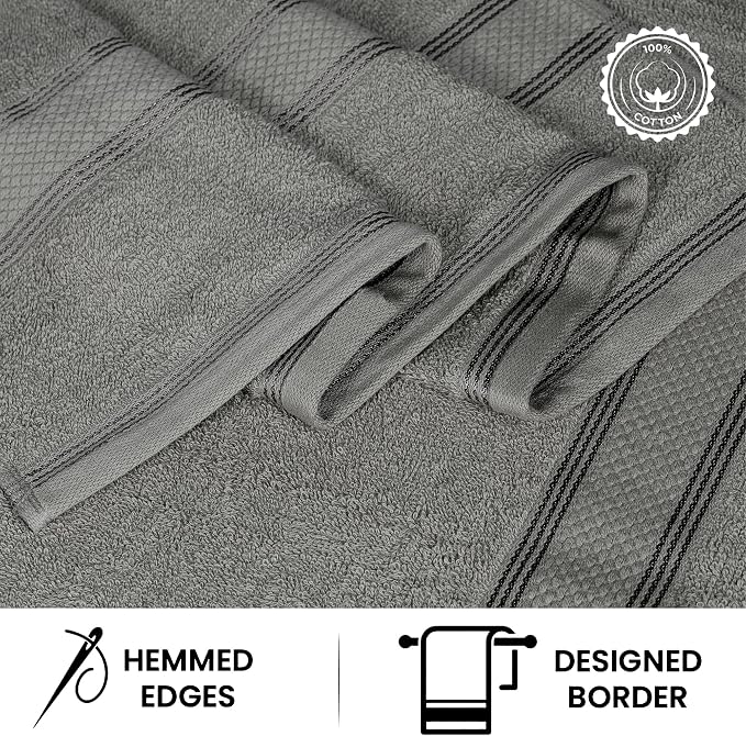 Casa Lino Silver Grey Bath Towels Set of 4 - Image 5