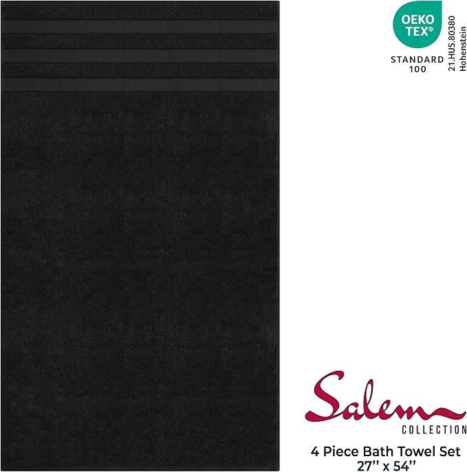 American Soft Linen Salem 100% Cotton Turkish 4 Piece Bath Towels - Image 4