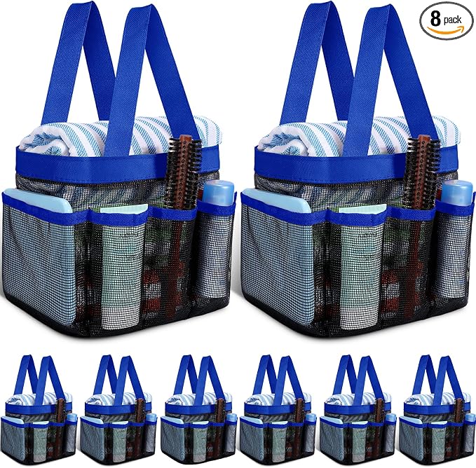 8 Packs Mesh Large Shower Caddy Portable by Seeshack