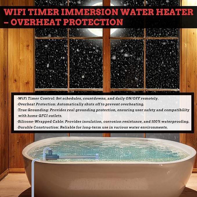 3000W 240V Above-Ground Pool Immersion Water Heater - Image 5
