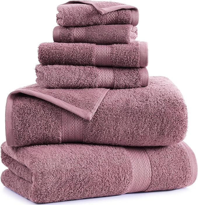 LANE LINEN 100% Mercerized Cotton Bathroom Towel Set - Image 2