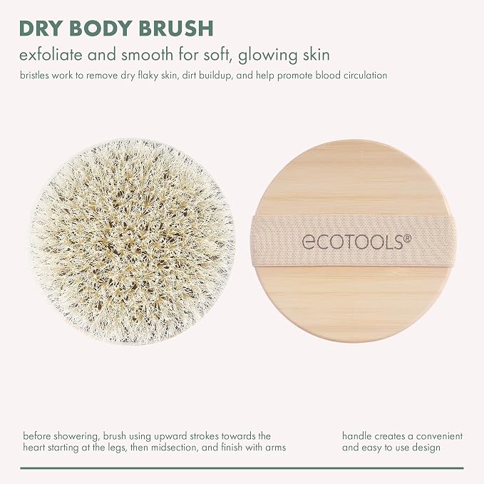 EcoTools Dry Body Brush, for Post Shower & Bath Skincare Routine, Removes Dirt - Image 2