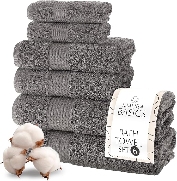 MAURA Basics Bath Towel Sets for Bathroom by MAURA